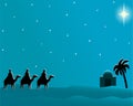 Postcard wisemen to Bethlehem