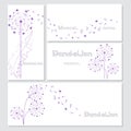 Postcards designs with musical dandelions. Royalty Free Stock Photo