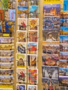 Postcards at a souvenir shop in Florence - FLORENCE / ITALY - SEPTEMBER 12, 2017