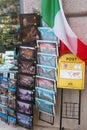 Postcards in a souvenir shop in Rome