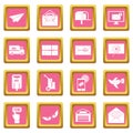 Poste service icons pink