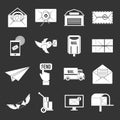 Poste service icons set grey vector