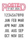 Posted and dates ink stamps