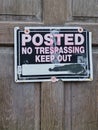 Posted: No Tresspassing - Keep Out - Sign