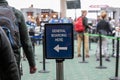 Posted sign in an airport read `General Boarding here` Royalty Free Stock Photo