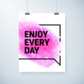 Poster abstract watercolor design with motivation text