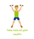 Poster Advertising Exercising to Take Care Health