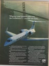 Poster advertising Gulfstream Aerospace in magazine from 1992, Wherever your business takes you, Gulfstream IV can take you slogan