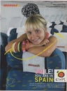 Poster advertising Iberia Airlines in the magazine from October 2005, SMILE! YOU ARE IN SPAIN slogan Royalty Free Stock Photo