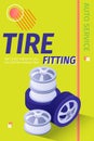 Poster Advertising Professional Auto Tire Fitting