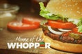 poster advertising a Whopper Hamburger sandwich at restaurant in Manila