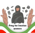 Poster against wearing the hijab, Iranian protest. Women`s Protest in Iran