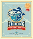 Poster with the announcement of the fishing tournamen Royalty Free Stock Photo