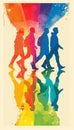 poster art for a propaganda graphic poster for a queer LGBT pride march Royalty Free Stock Photo