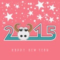 Poster, banner or card for Happy New Year 2015. Royalty Free Stock Photo