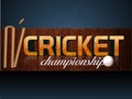 Poster or banner design for Cricket Championship. Royalty Free Stock Photo