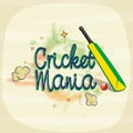 Poster or banner design for Cricket Mania. Royalty Free Stock Photo