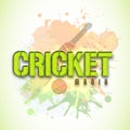 Poster or banner design for Cricket Mania. Royalty Free Stock Photo