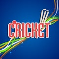 Poster or banner design for Cricket. Royalty Free Stock Photo