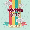 Poster or banner design for Monsoon offer.