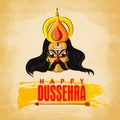 Poster, Banner or Flyer for Happy Dussehra.