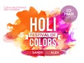 Poster, Banner or Flyer for Holi festival celebration. Royalty Free Stock Photo
