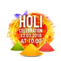 Poster, banner or flyer for Holi Festival celebration. Royalty Free Stock Photo
