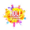 Poster, Banner or Flyer for Holi Festival celebration. Royalty Free Stock Photo
