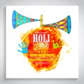 Poster, banner or flyer for Holi Festival celebration. Royalty Free Stock Photo