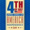 Poster, Banner or Flyer for 4th July. Royalty Free Stock Photo