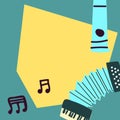 Poster or banner for the jazz festival with music instruments. Royalty Free Stock Photo