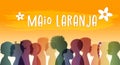 Banner Maio Laranja campaign fighting against violence abuse and exploitation of children in Brazil Royalty Free Stock Photo