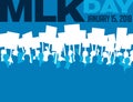 Poster or banner for Martin Luther King Day. Protest rally.