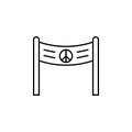 Poster banner peace symbol icon. Element of peace day thin line icon