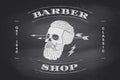 Poster of Barber Shop label on black chalkboard