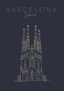 Poster Barcelona Sagrada Familia dark