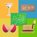 Poster for beach party vector illustration Royalty Free Stock Photo