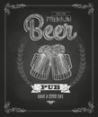 Poster with Beer. Chalk drawing Royalty Free Stock Photo