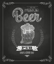 Poster with Beer. Chalk drawing Royalty Free Stock Photo
