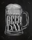 Poster beer day chalk Royalty Free Stock Photo