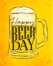 Poster beer day yellow Royalty Free Stock Photo