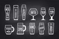 Poster beer glassware types Royalty Free Stock Photo