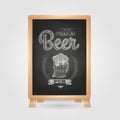 Poster with Beer in mag. Chalk drawing on blackboard Royalty Free Stock Photo