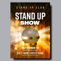 Poster Of Best Stand Up Night Show In Club Vector Royalty Free Stock Photo