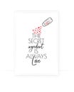 The secret ingredient is always love. Love svg vector. Minimalist art design. Wording design, lettering isolated on white backgrou