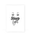 Sleep tight, vector. Closed eyes illustration isolated on white background. Scandinavian minimalist art design. Wall decals