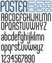 Poster black semibold condensed font and numbers