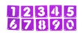 Poster board stencil templates numbers in a row Royalty Free Stock Photo