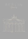 Poster Brandenburg Gate grey