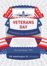 Poster or brochure templates in veterans day style.